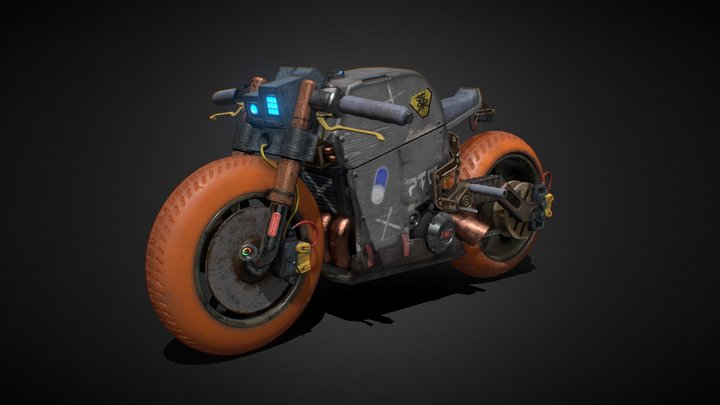 CyberPunk Motorcycle 3D Model