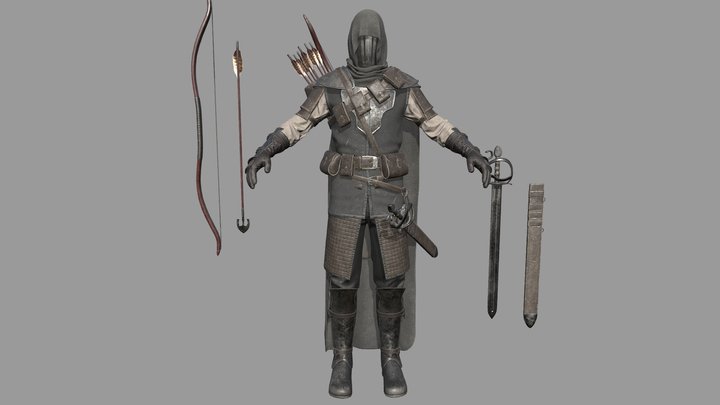 Warrior - game ready / free / fixed a bug 3D Model