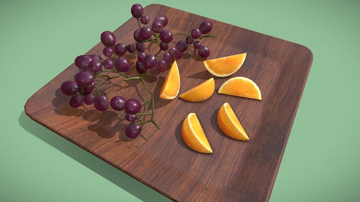 Grapes_And_Orange_Slice_FBX – Free 3D Model STL