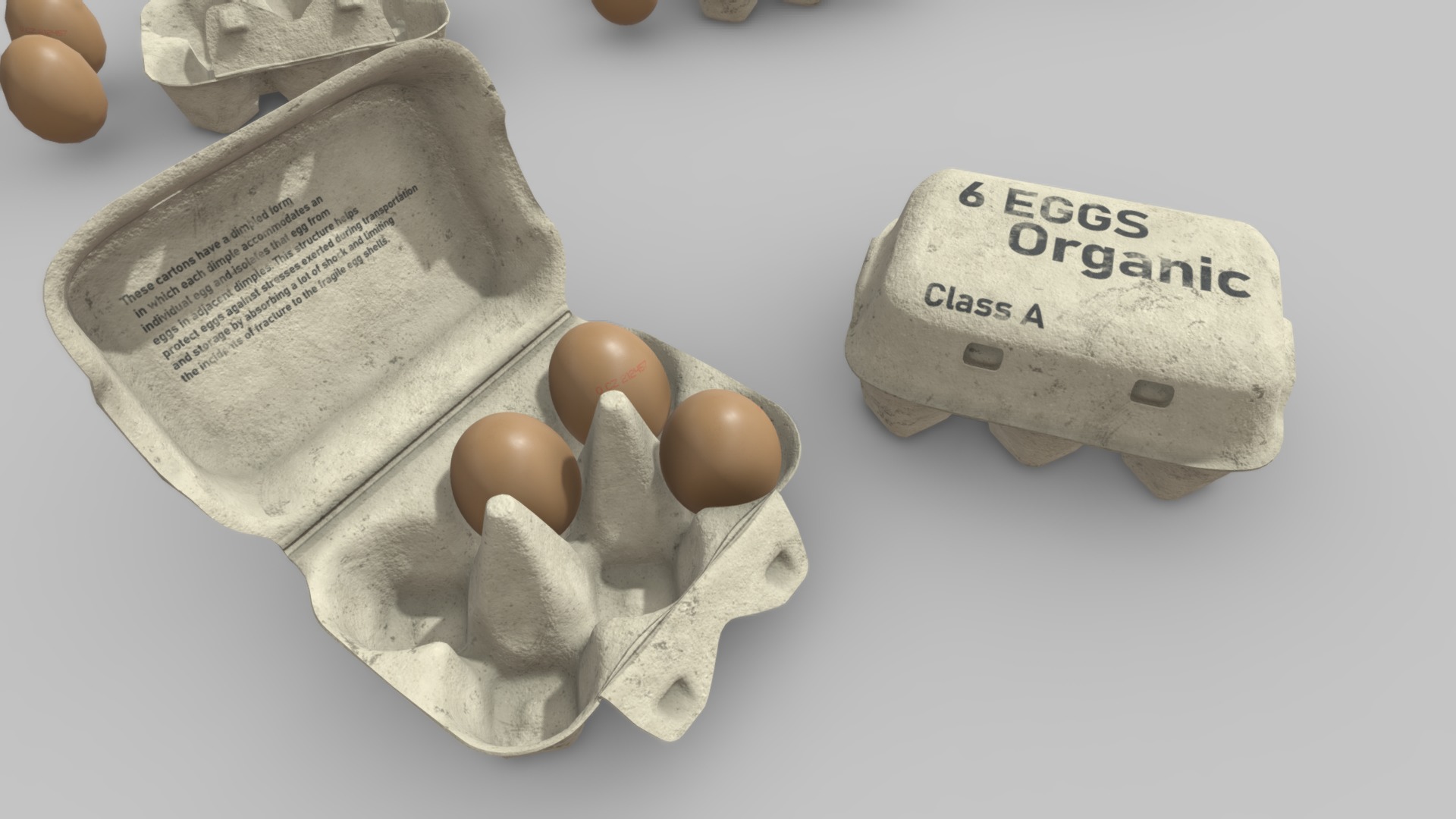 3D model Egg carton - This is a 3D model of the Egg carton. The 3D model is about a carton of eggs.