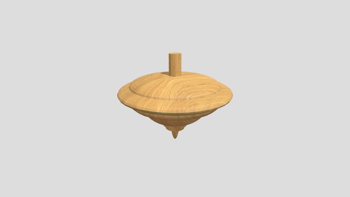 Trottola con Adesivo in Legno - Camilla Lombardi 3D Model