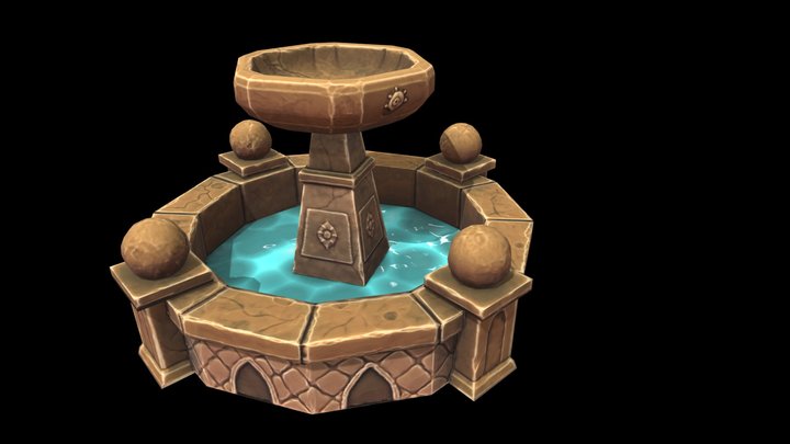 Stylized fountain 3DEX tutorial 3D Model