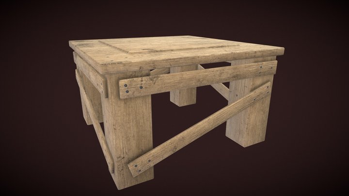 Wood_foundation survival game 3D Model