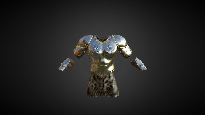 Fantasy Cuirass and Pauldron Continued 3D Model