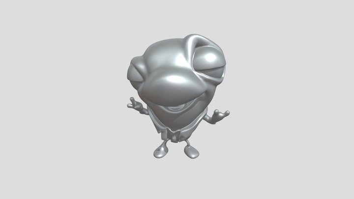 Yellow animated character with confident expres 3D Model