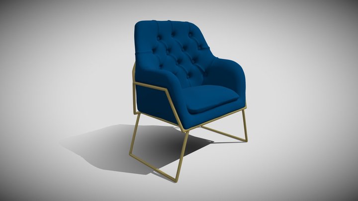 A velvet soft chair 3D Model