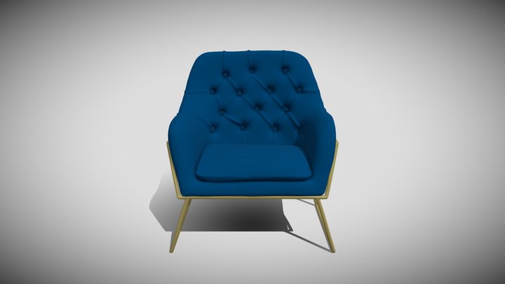 A velvet soft chair 3D Model
