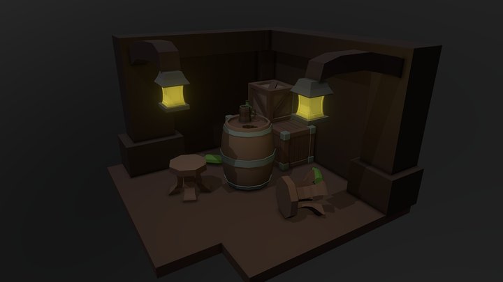 Pirate Diorama 3D Model