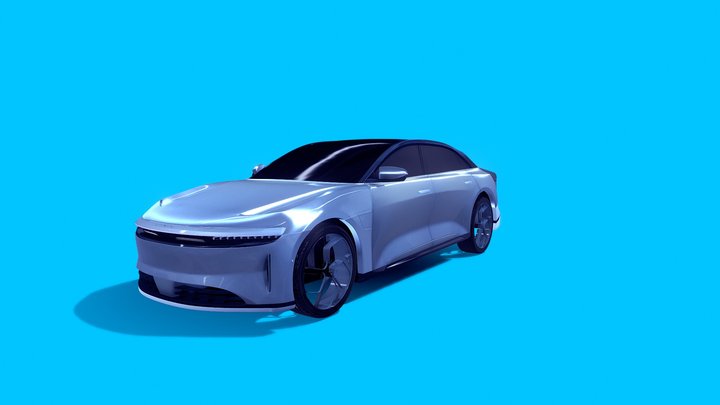 Lucid Air Ice_blue – Kostenloses 3D-Modell STL