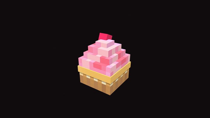 Pink Cupcake 3D Model