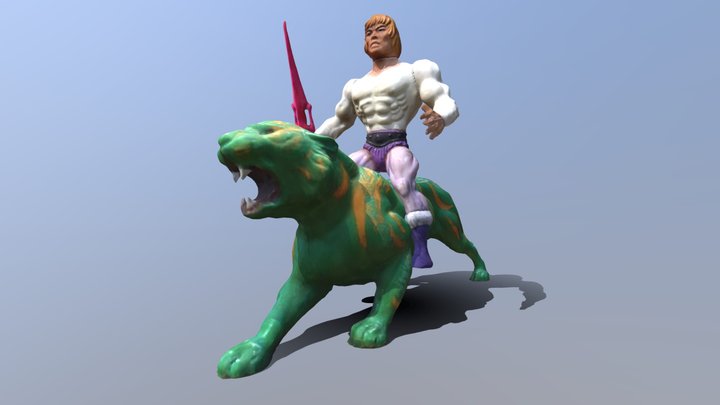 Heman riding Cringer 3D Model