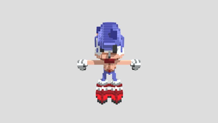 Genesis Pixel Sonic Blend 3D Model
