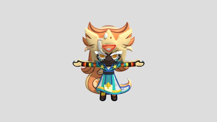 Golden Cheese Cookie For Animate 3D Model