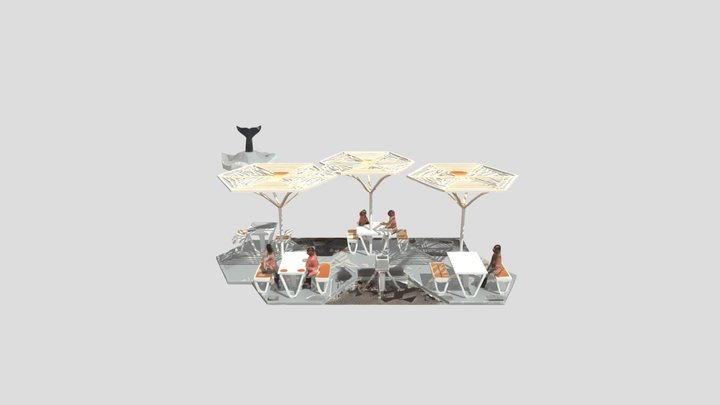 Outdoor public seating pavilion. – Gratis 3D-model STL