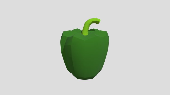 Green Pepper - Low Poly 3D Model