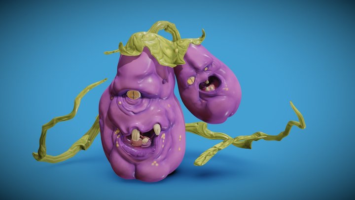 Eggplant Twins 3D Model