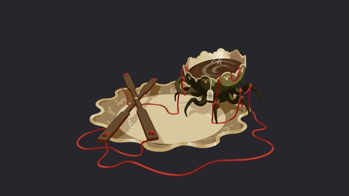 Spider Tea Cup - Inspired by Ash Sweet 3D Model