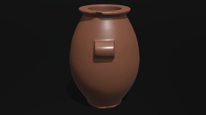 Egyptian granite vase 3D Model