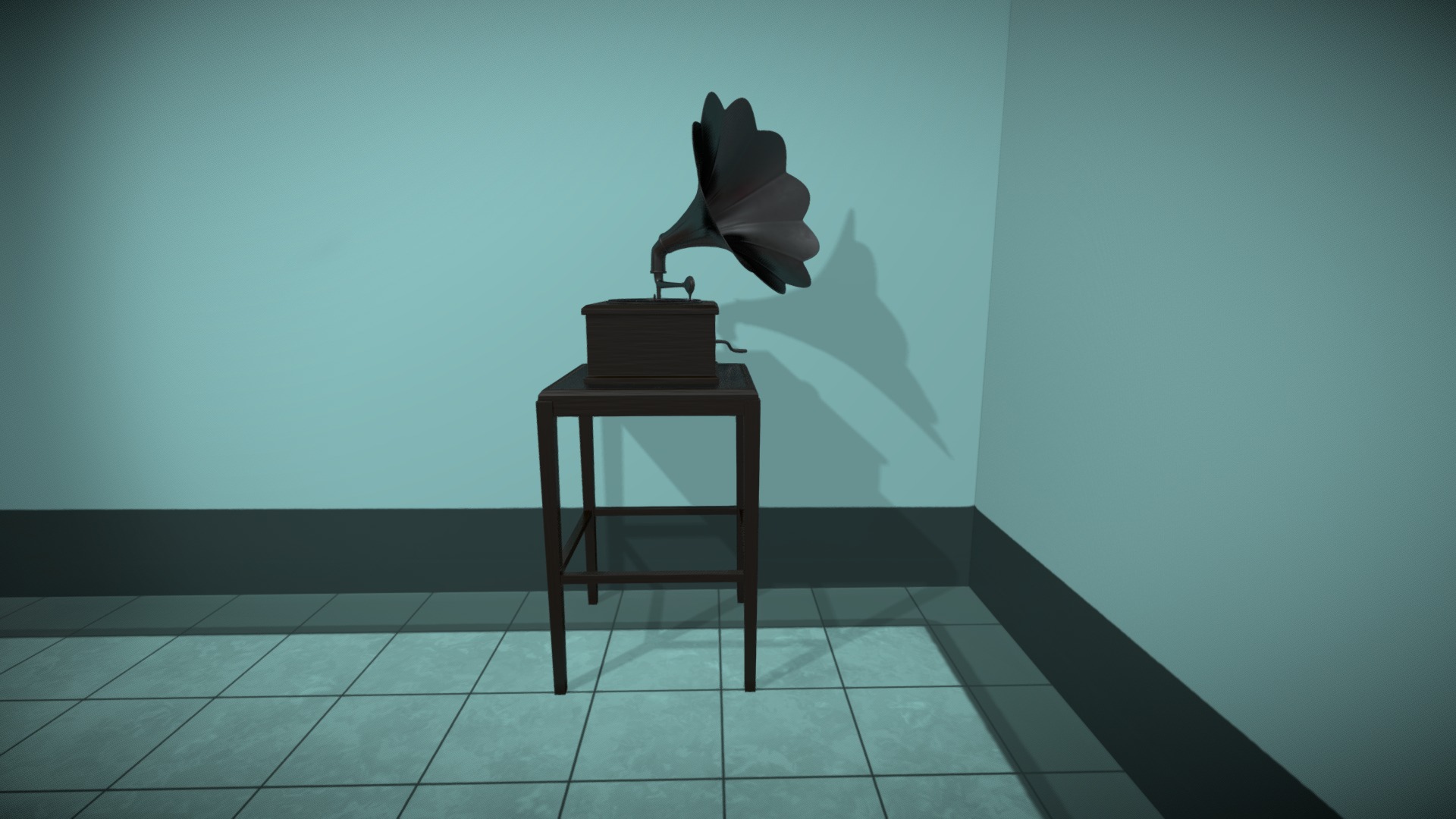 3D model Gramophone - This is a 3D model of the Gramophone. The 3D model is about a lamp on a stand.