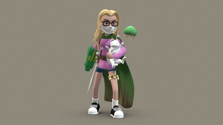 Character: Me and my cat! 3D Model