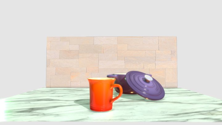 Kitchen Counter Scene 3D Model