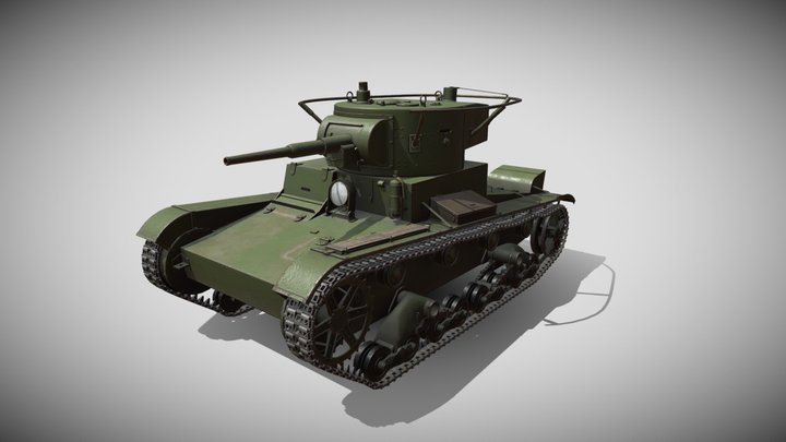 T-26 light tank 3D Model