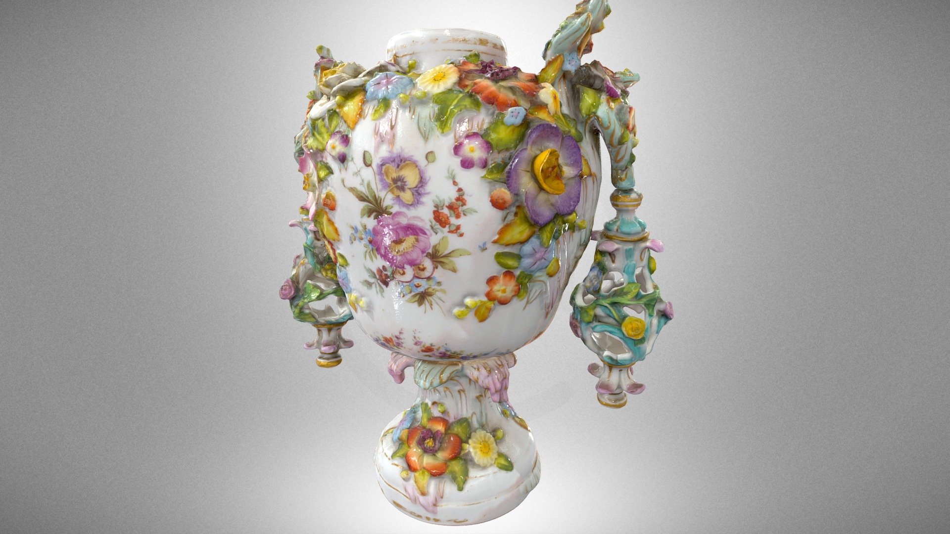 Vessel decorated with garlands