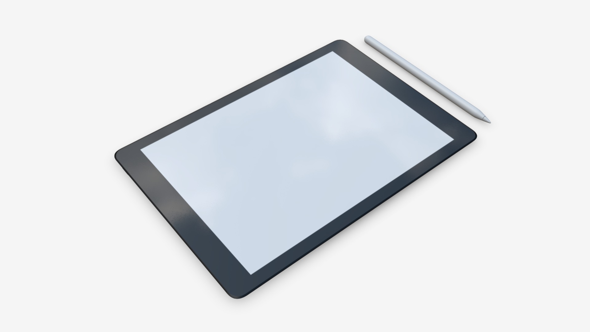 3D model Digital tablet mock up - This is a 3D model of the Digital tablet mock up. The 3D model is about a black rectangular object.