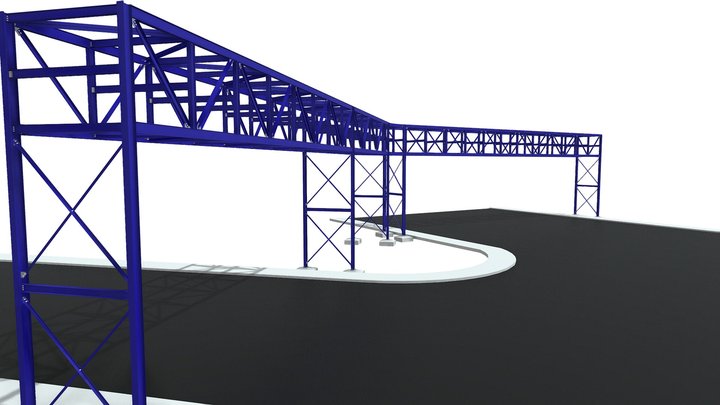 Projeto Estrutural - Pipe Rack - 125 m² 3D Model