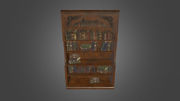 Victorian-Style Bookshelf 3D Model