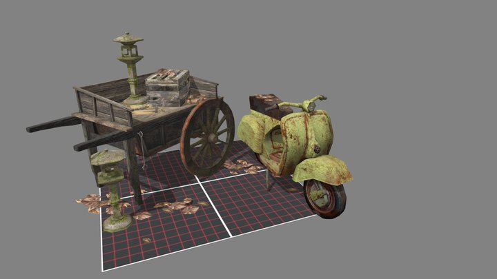 DAE 5 Finished props - forest Loner 3D Model