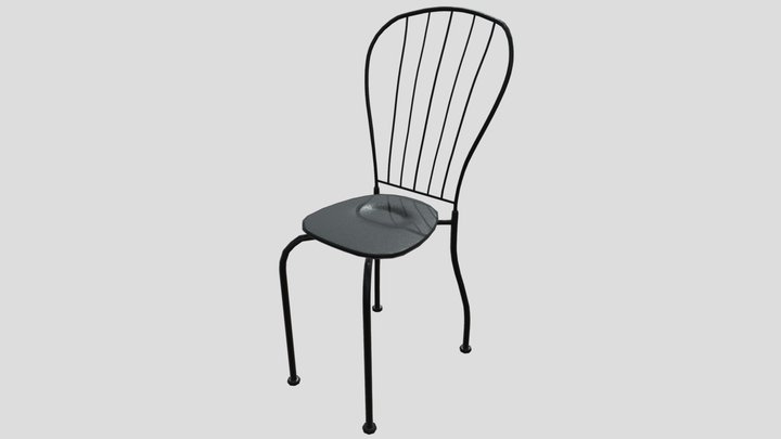 Iron Bistro Patio Chair 3D Model