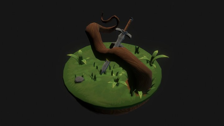 The Sword in the Trunk 3D Model