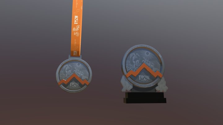TRUN Trophy and Medal 3D Model