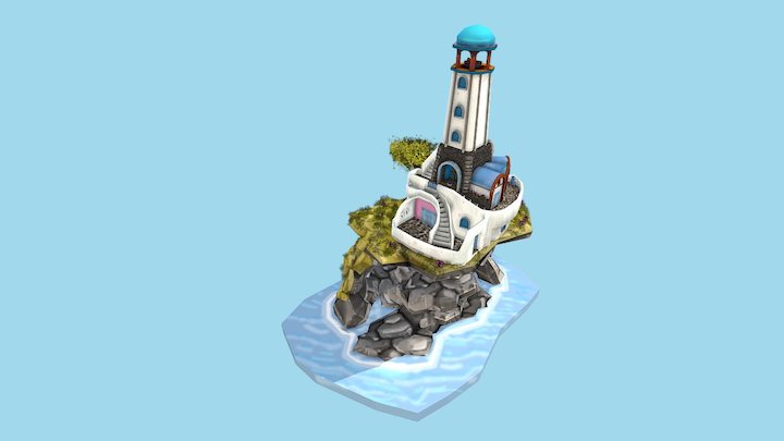 Lighthouse of Santorini 3D Model