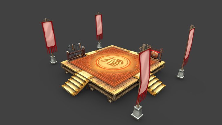 Ancient Chinese Arena 3D Model