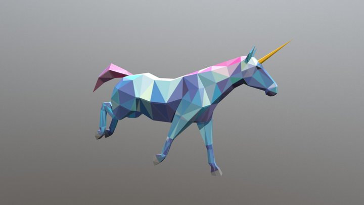 Low-poly Stylized Unicorn 3D Model