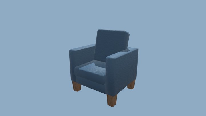 Low Poly Lobby Chair 3D Model