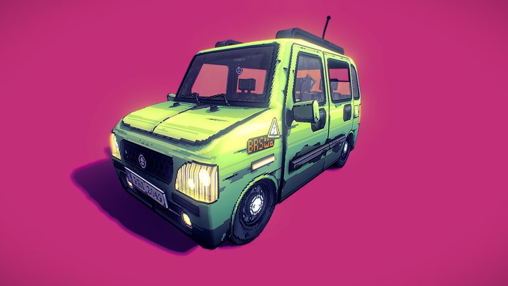 Pixel car 3D Model