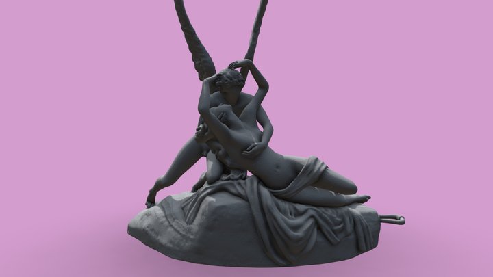 3D Sculpture Psyche Revived Cupid Antonio Canova 3D Model