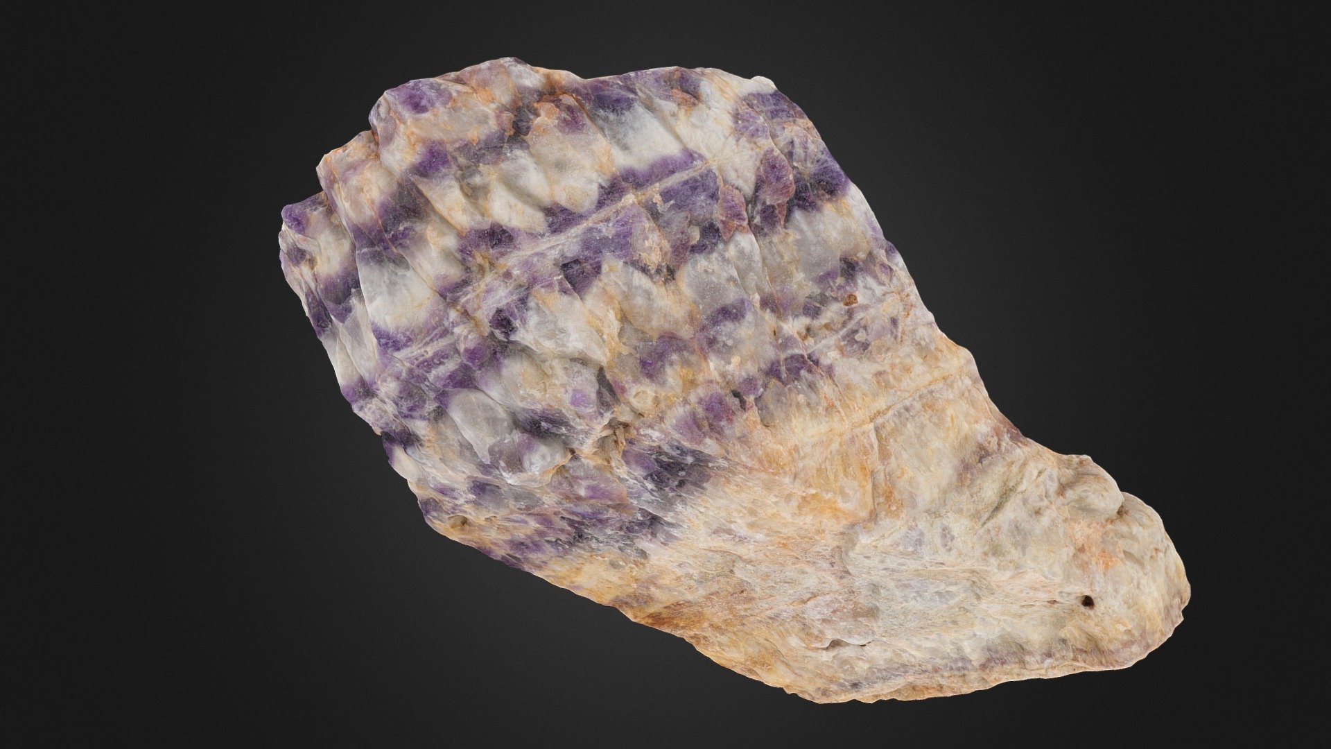 Quartz vein with amethyst - no shadows