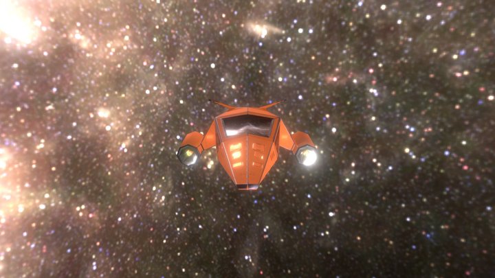 Orange SpaceTug 3D Model