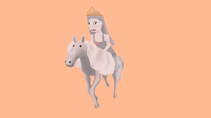 Anna Riding Horsey 3D Model
