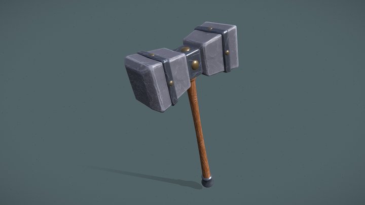 Стилизованный молот / Stylized Hammer 3D Model