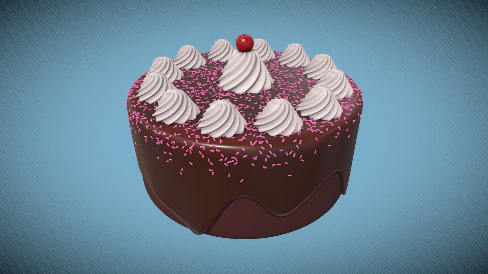 Double Chocolate Cake with Sprinkles - Download Free 3D model by ...