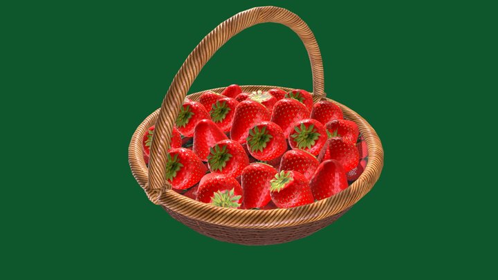 strawberry basket 3D Model