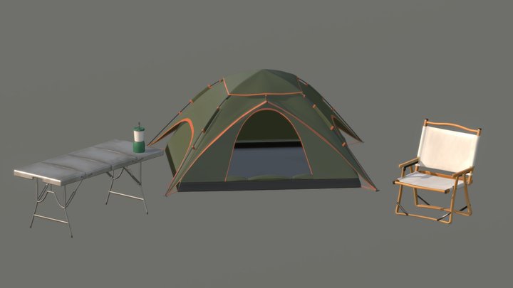 Camping asset (mid-high poly) 3D Model