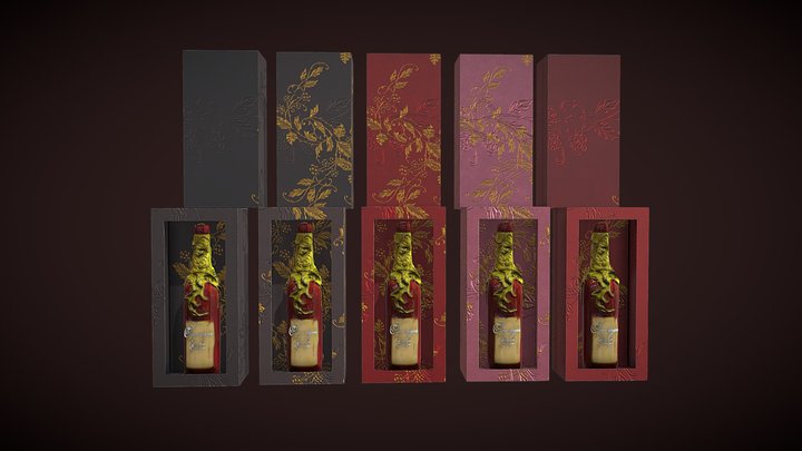 Коробки с вином "Sanguis Virginia" 3D Model