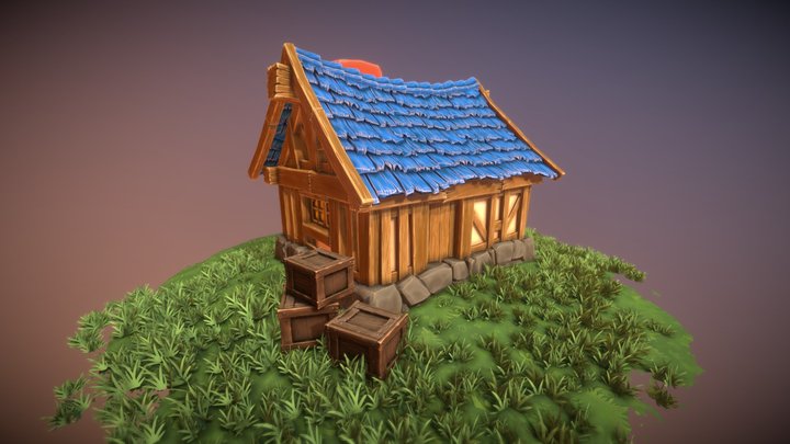 Stylized Warcraft House 3D Model