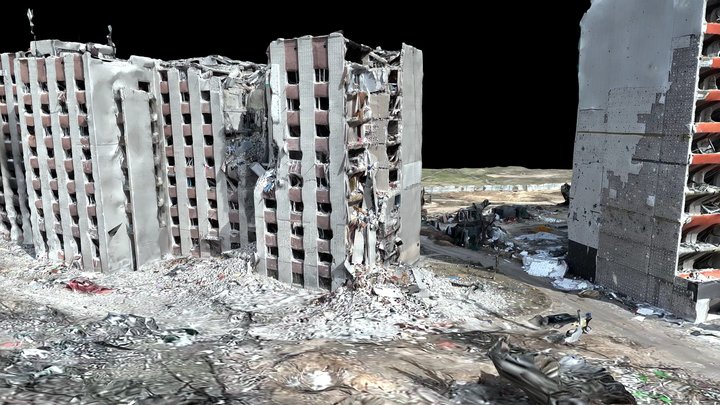 Destructed Buildings, Chernihiv Ukraine 3D Model